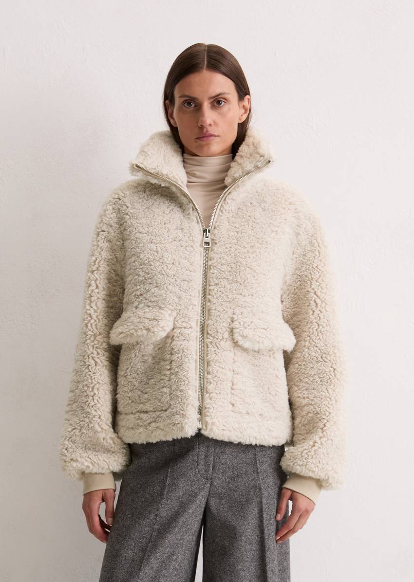 Teddy jacket regular made from recycled polyester