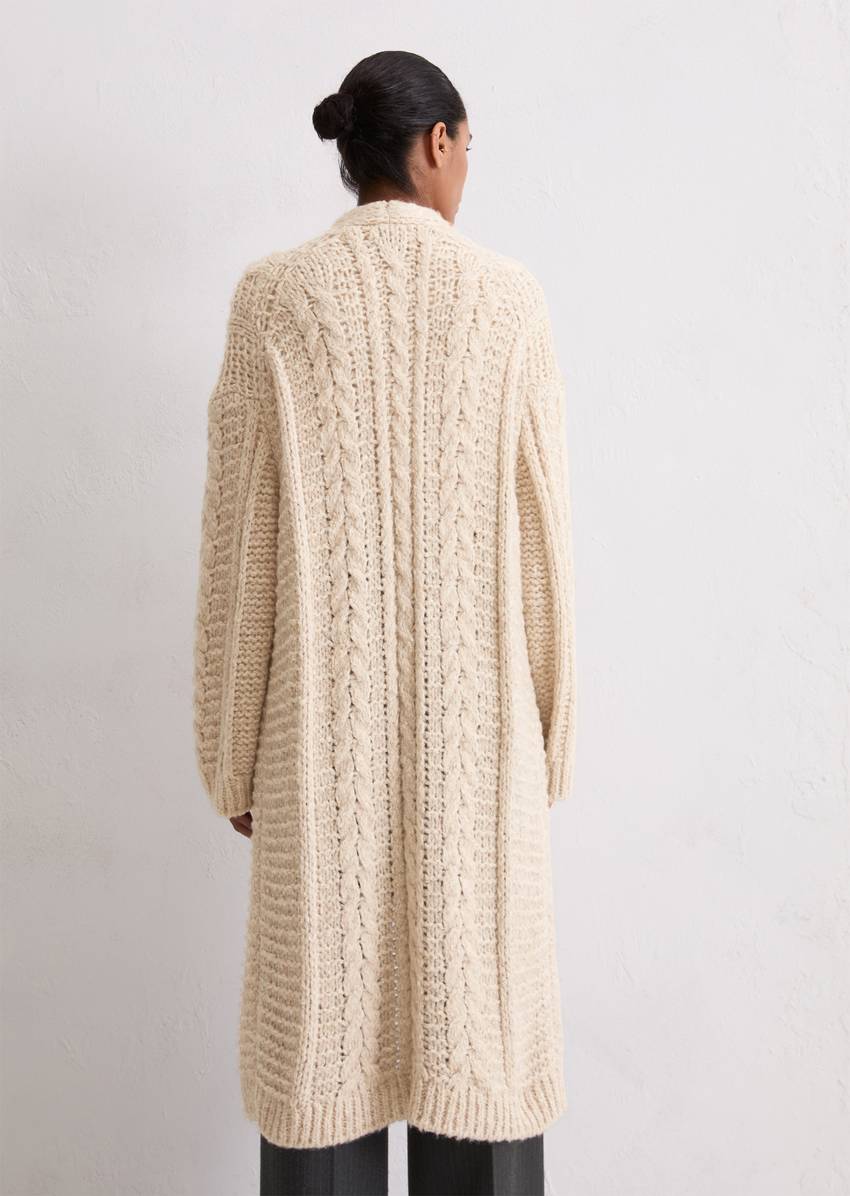 Long cardigan oversize made from a soft alpaca wool mix