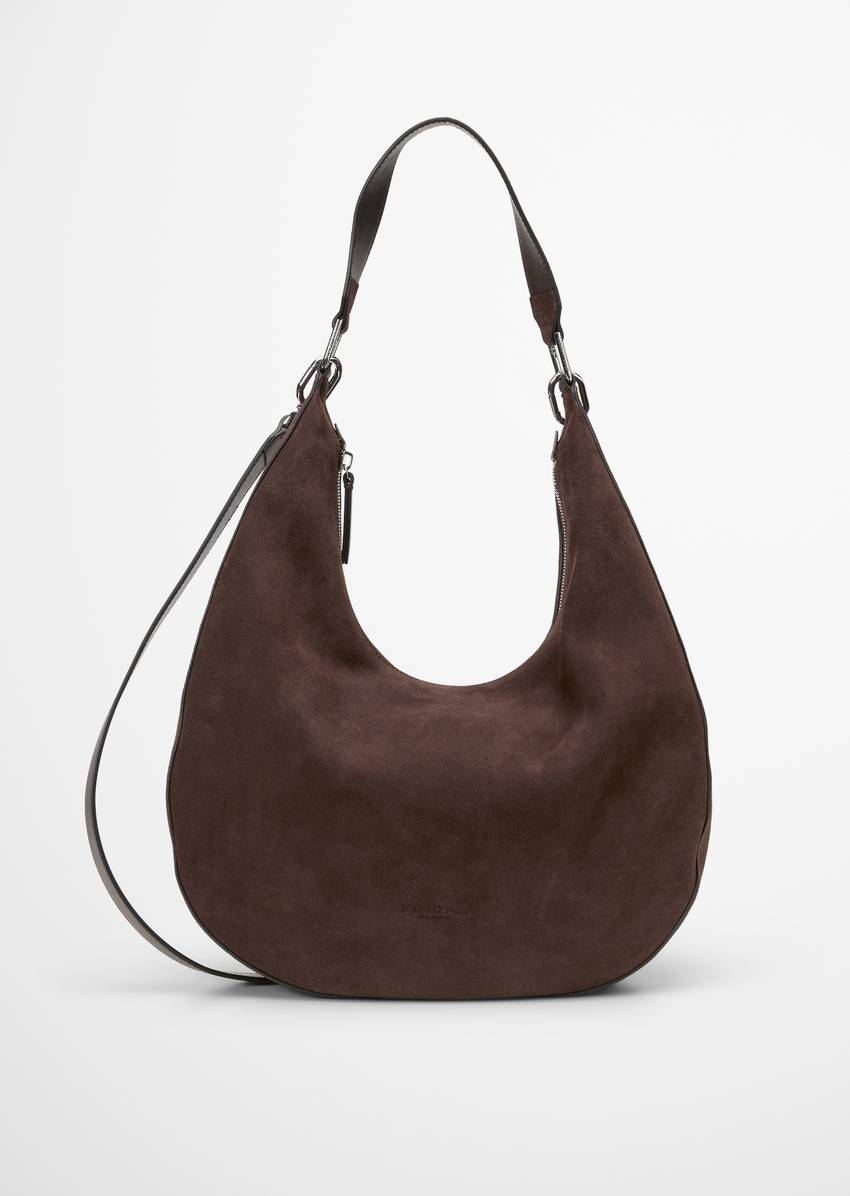 Hobo bag medium made from soft suede cowhide