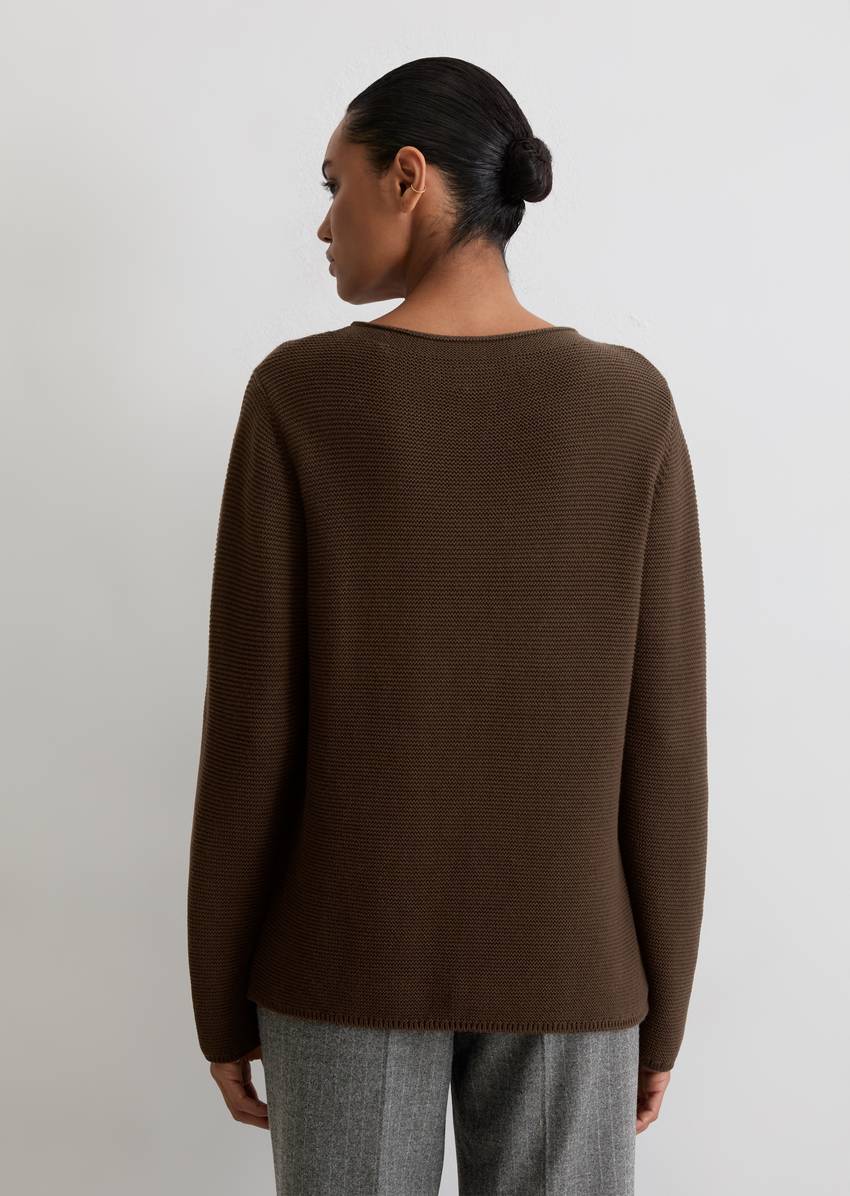 Knitted sweater regular made from organic cotton