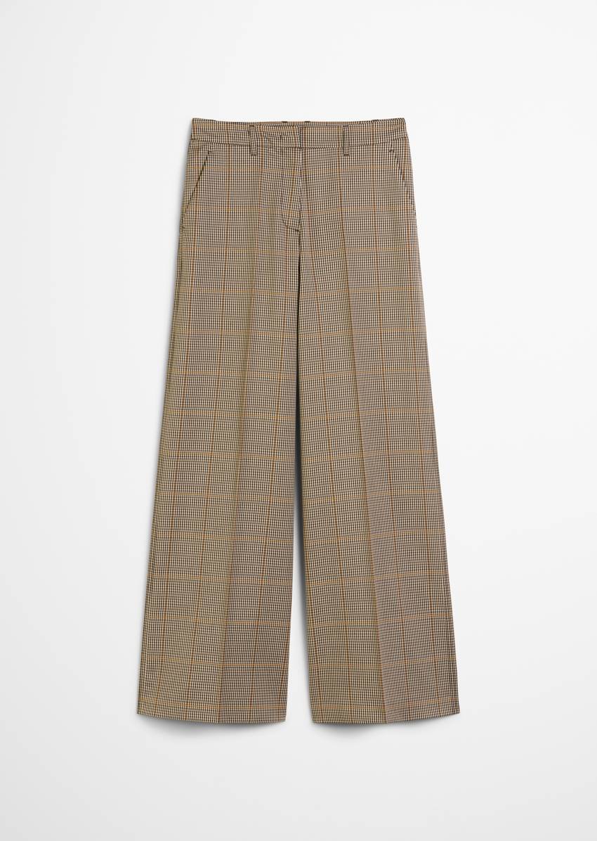 Suit-style trousers wide made from a polyester-wool-viscose mix