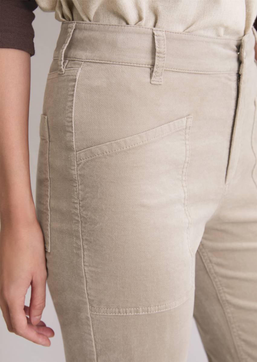 Velvet pants model Kiruna flared made from organic cotton stretch