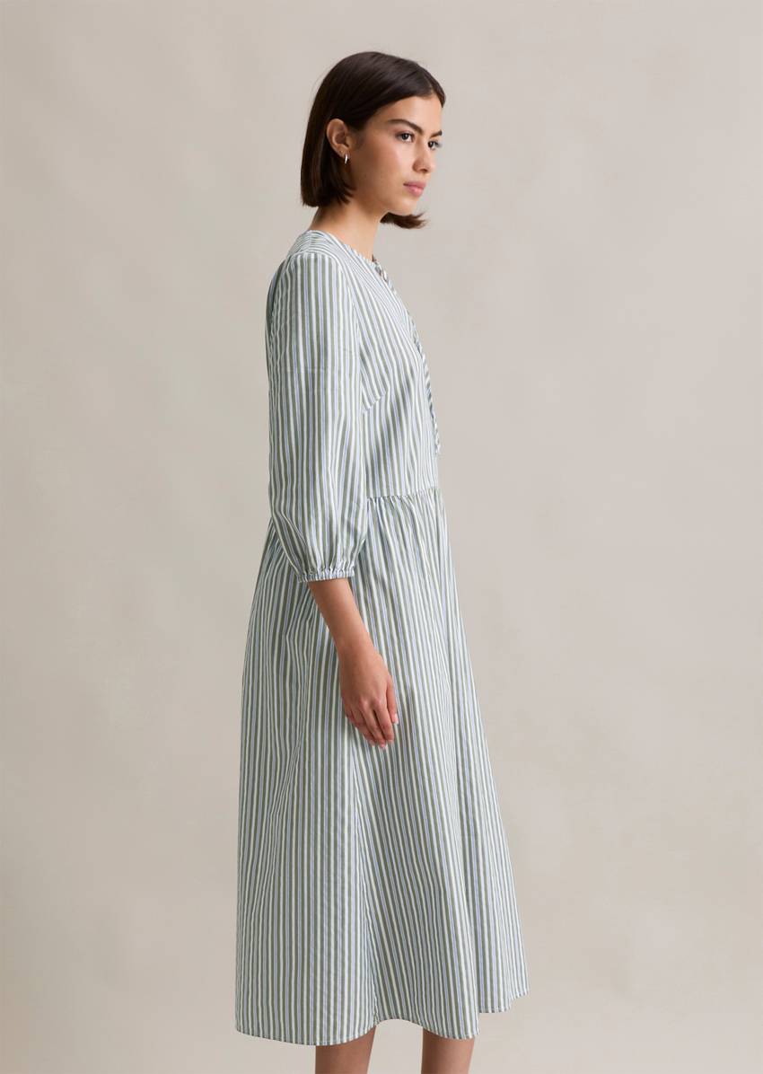 Regular striped dress made from cotton dobby