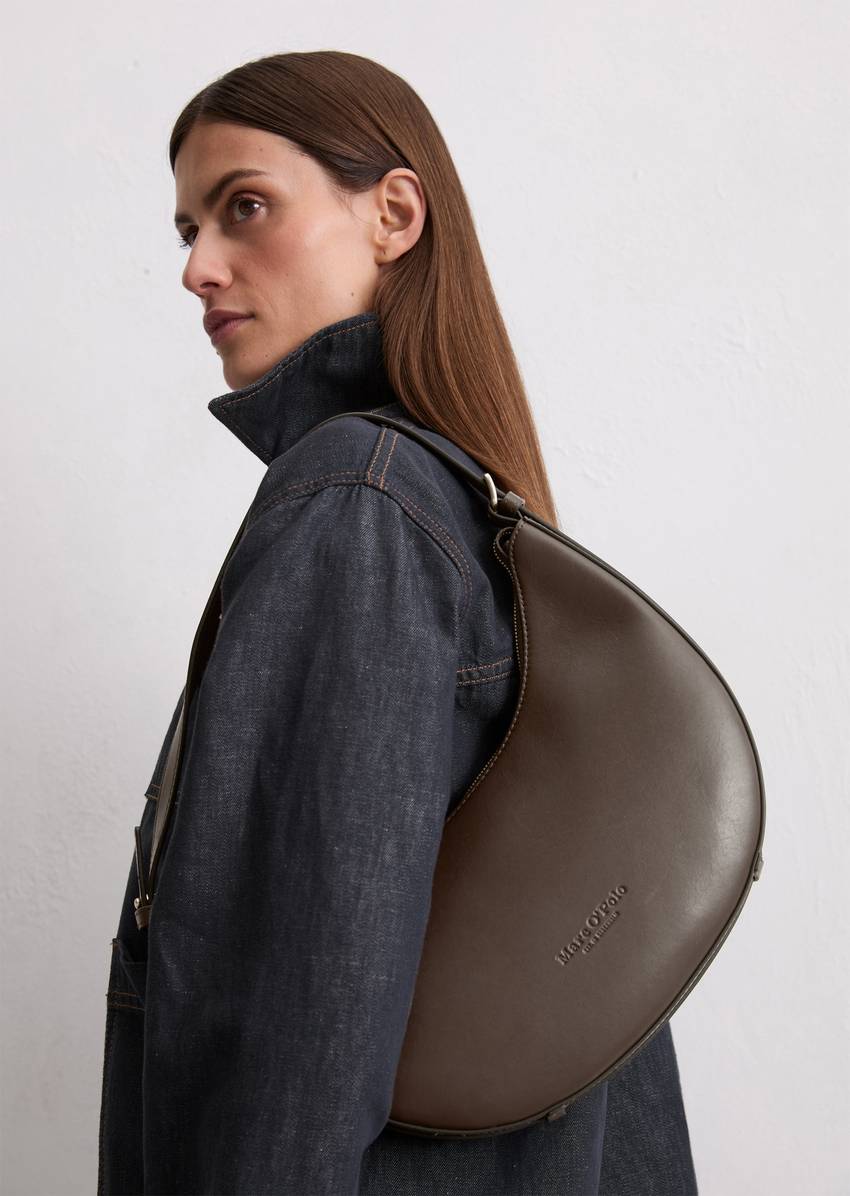 Crossbody bag small made from fine cowhide