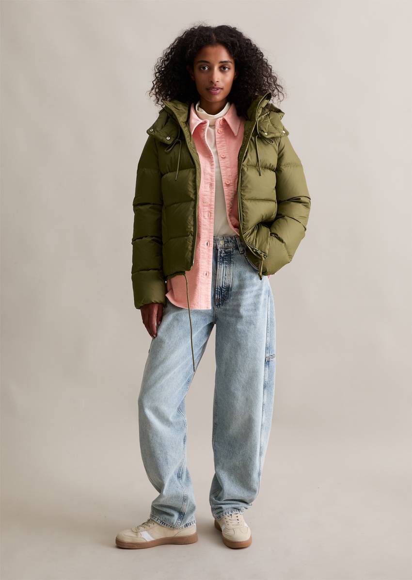 Regular down puffer jacket made from recycled polyester ripstop