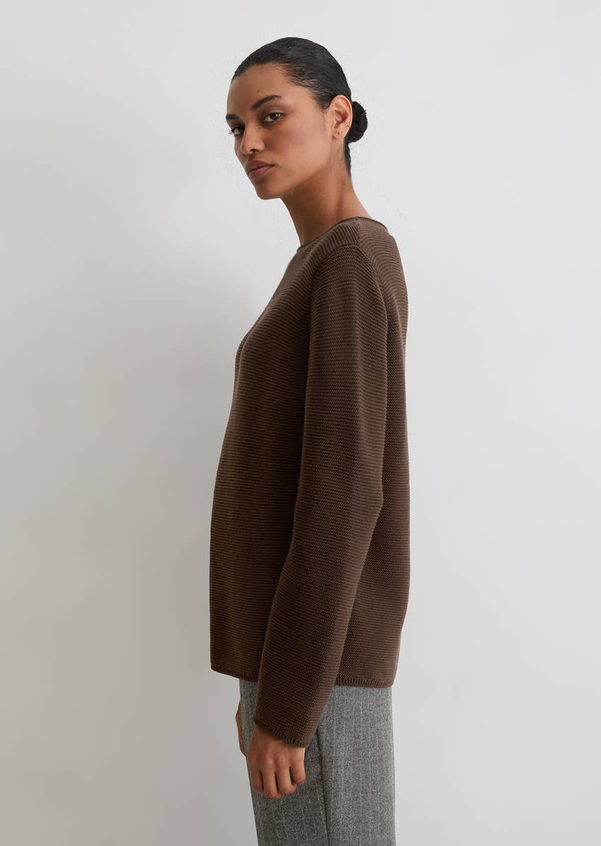 Knitted sweater regular made from organic cotton