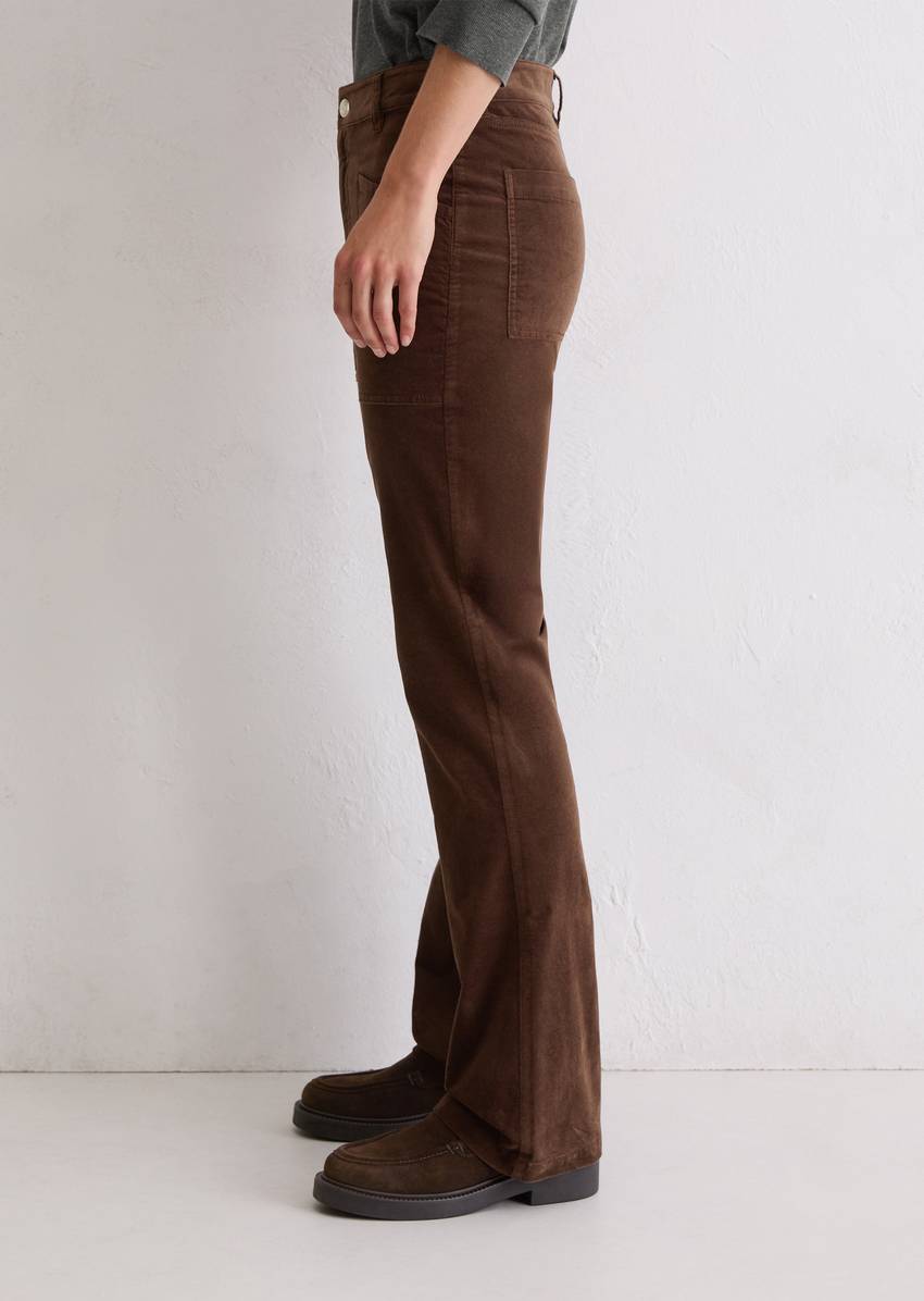 Velvet pants model Kiruna flared made from organic cotton stretch