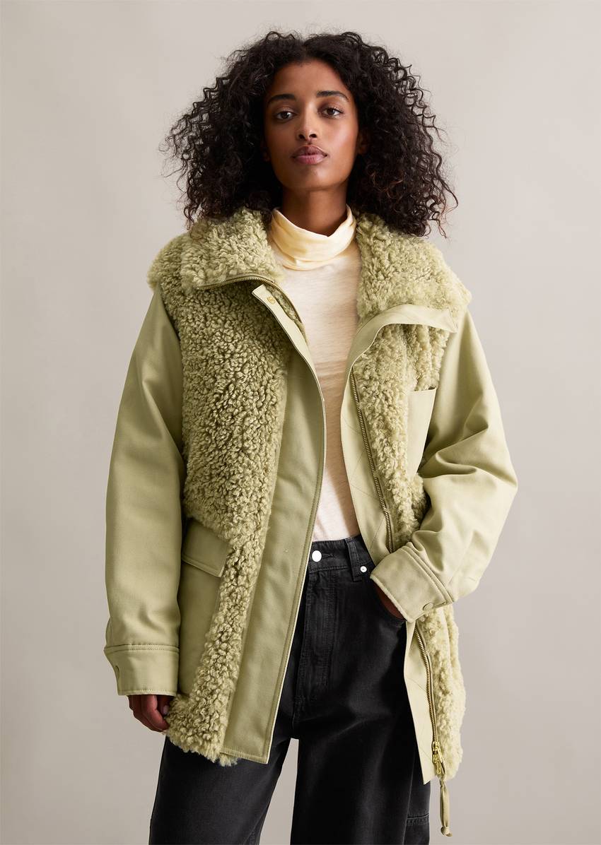 Outdoor jacket oversize made from a casual mix of materials