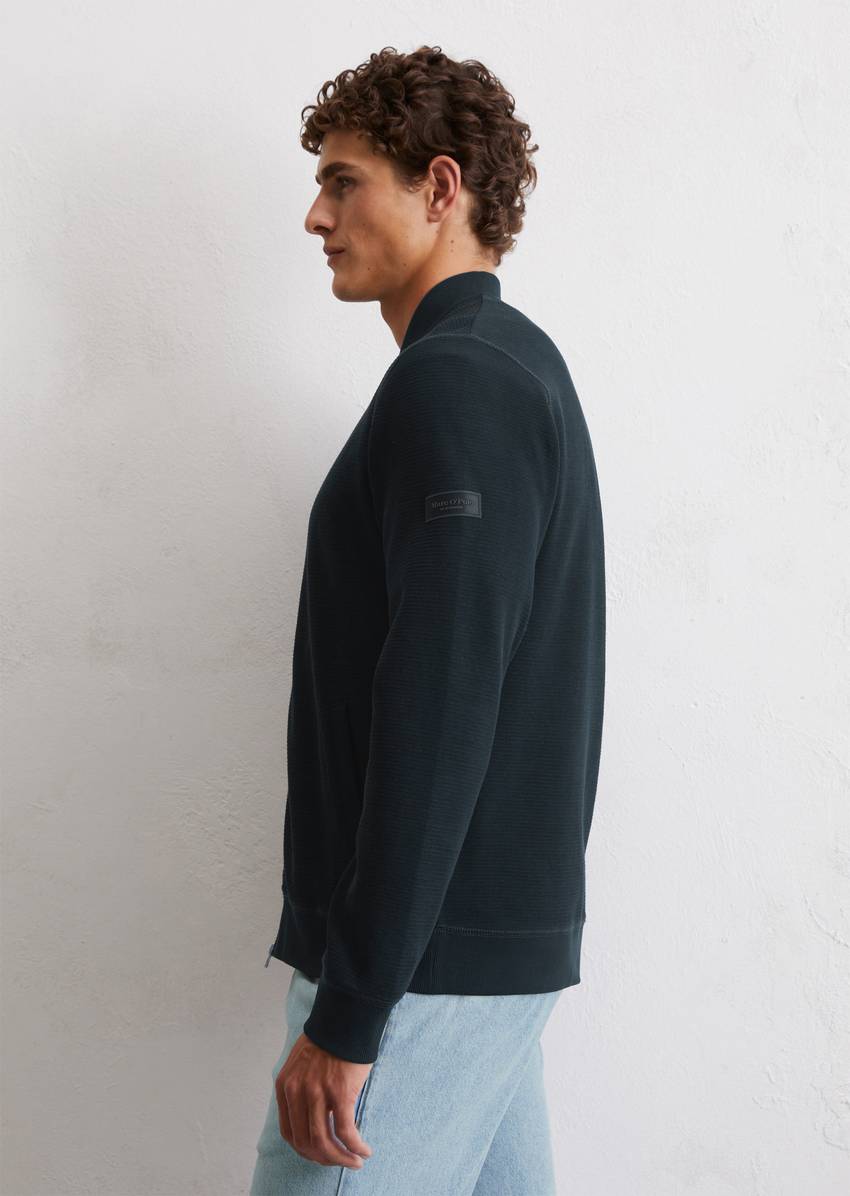 Jersey jacket regular made from organic cotton with structure