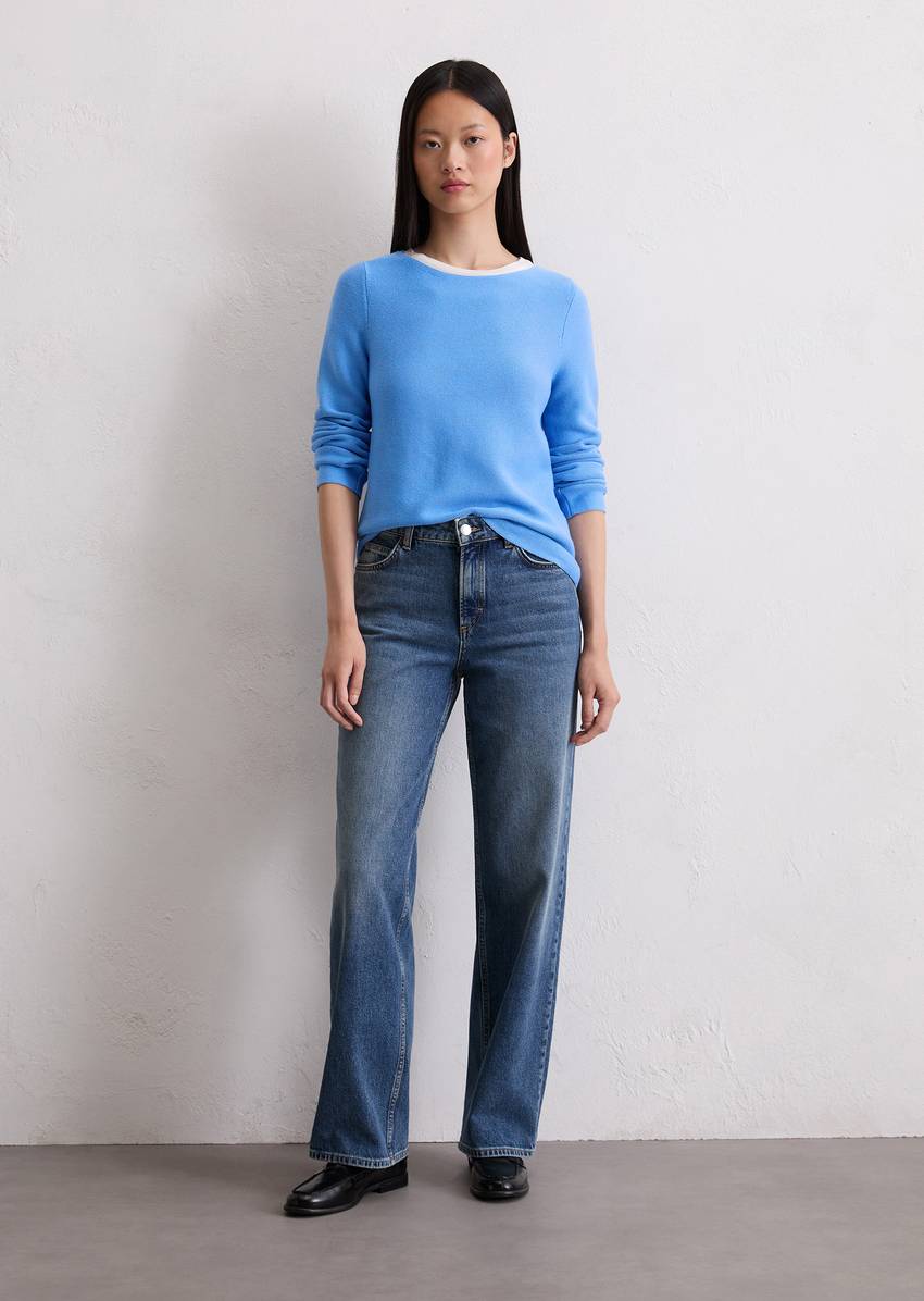 Sweater slim made from organic cotton