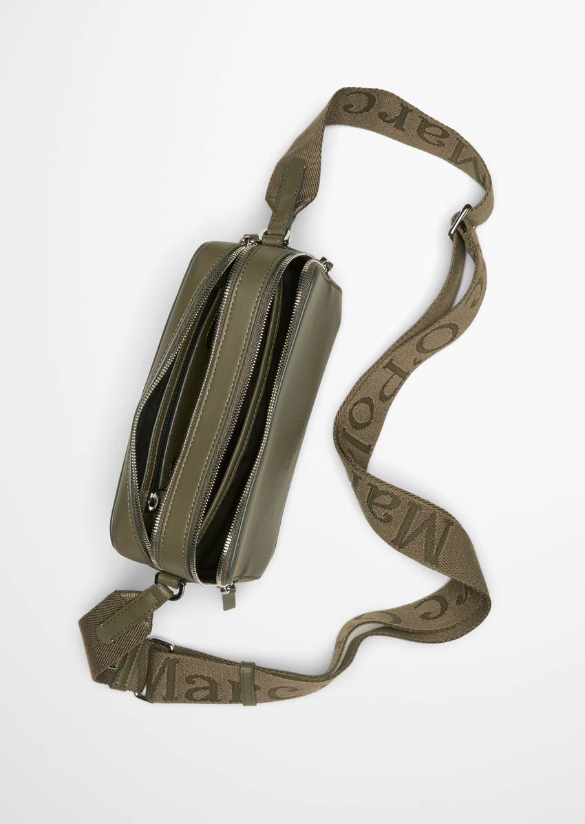 Shoulder bag small made from a leather alternative made from recycled polyester