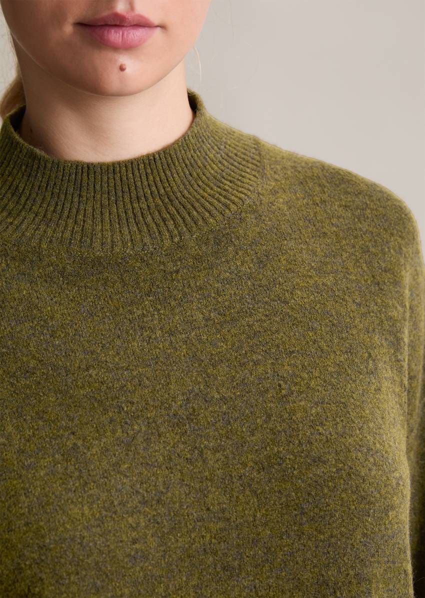 Knitted sweater regular made from a soft virgin wool blend