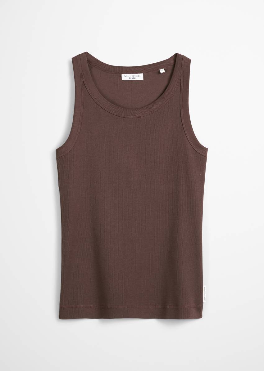 Ribbed tank top slim made from organic cotton stretch jersey