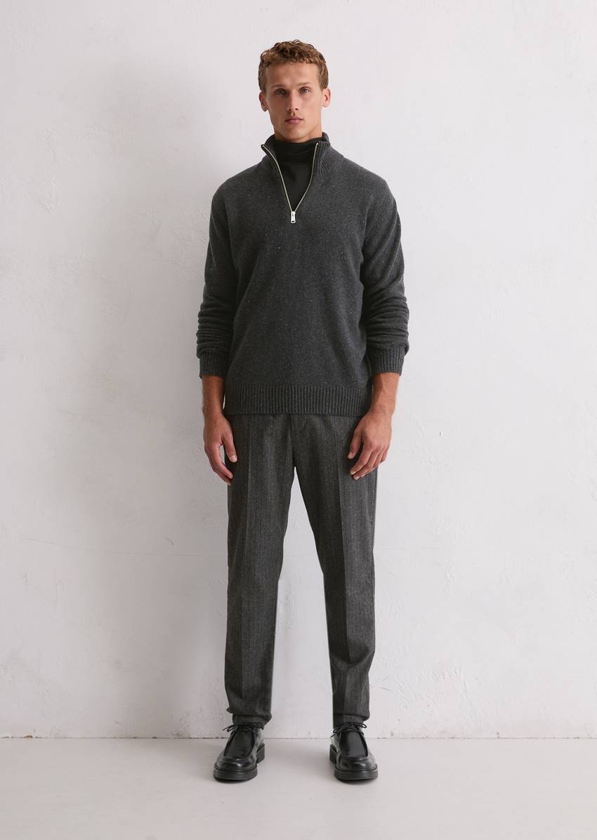 Troyer regular made from speckled tweed yarn