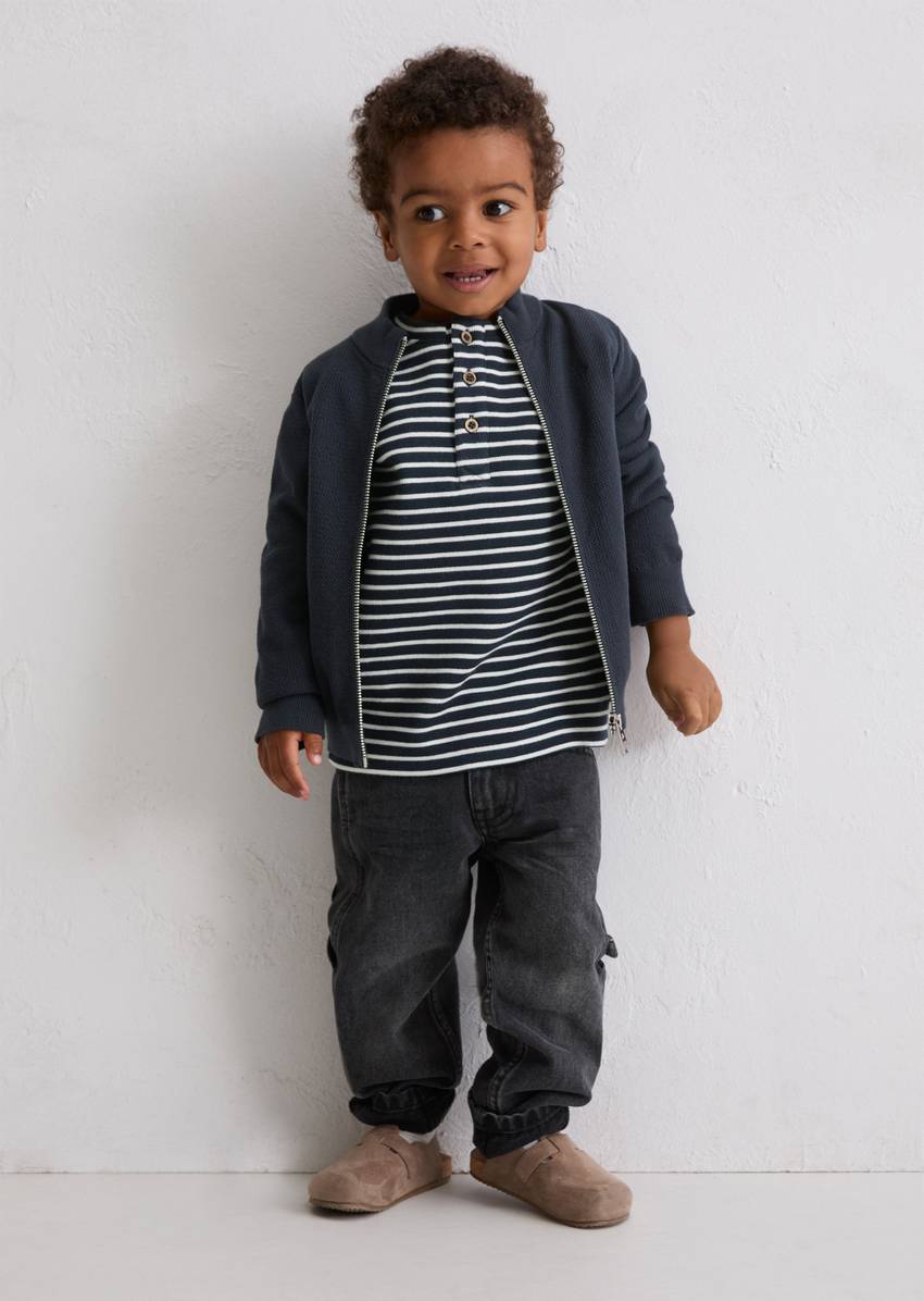 KIDS-BOYS cardigan made from organic cotton with structure