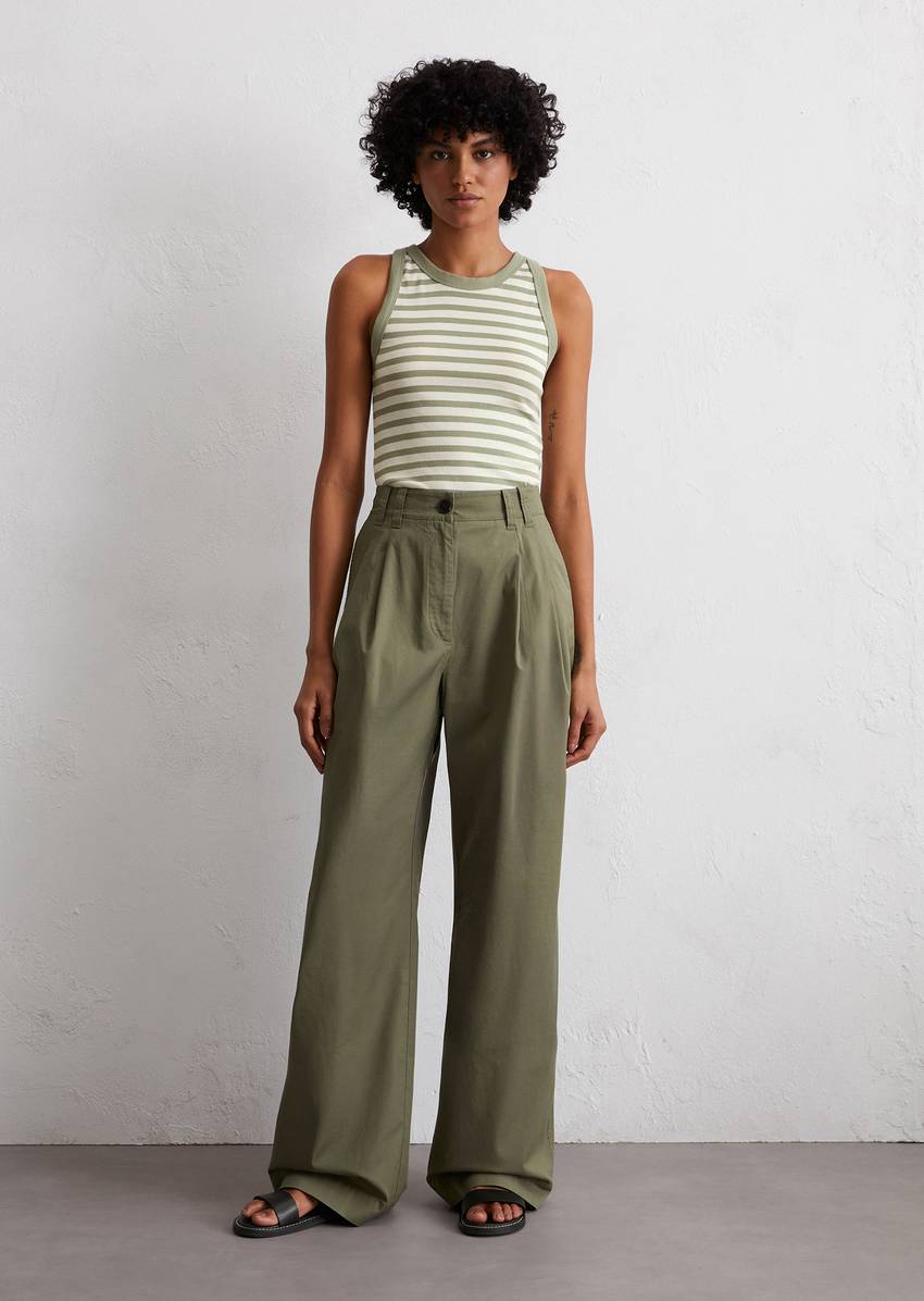 Striped tank top slim made from organic cotton rib jersey