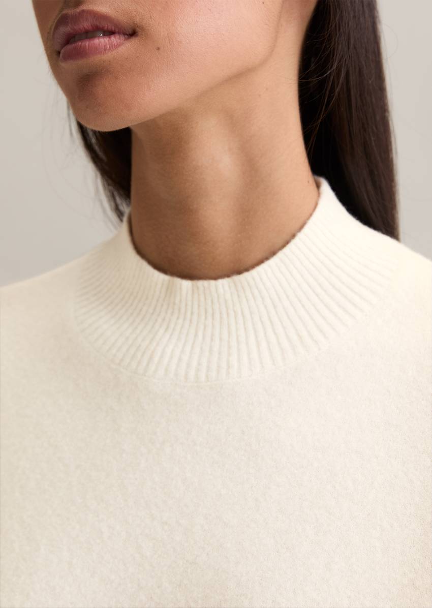 Knitted sweater regular made from a soft virgin wool blend