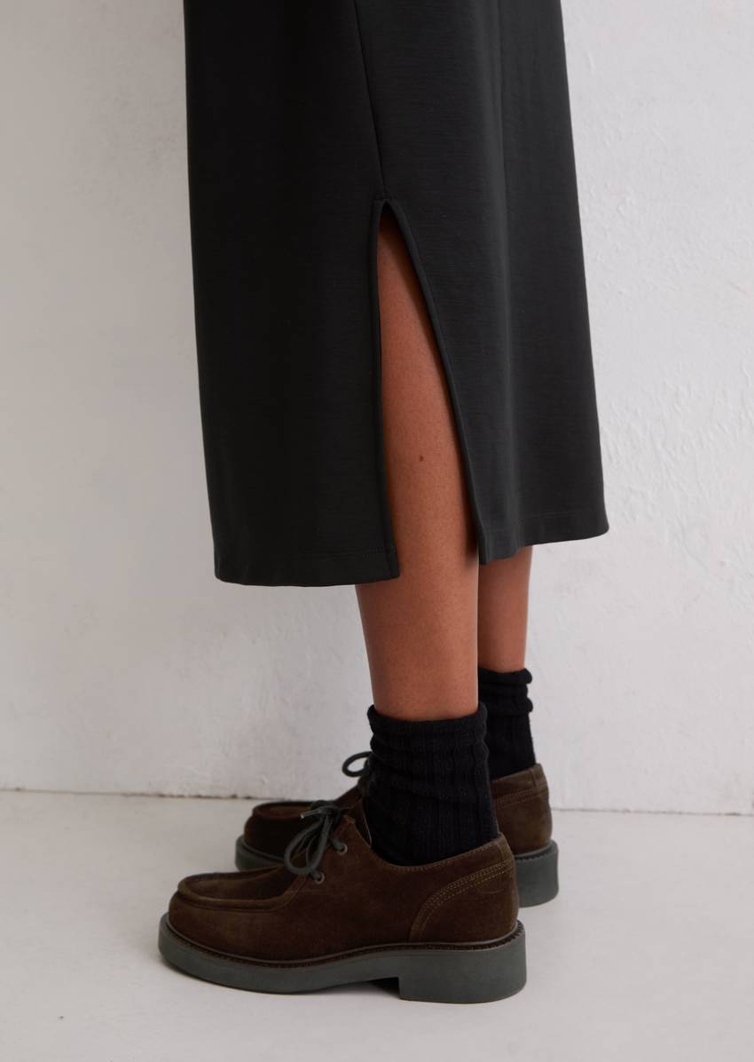 Jersey dress fitted made from compact interlock fabric