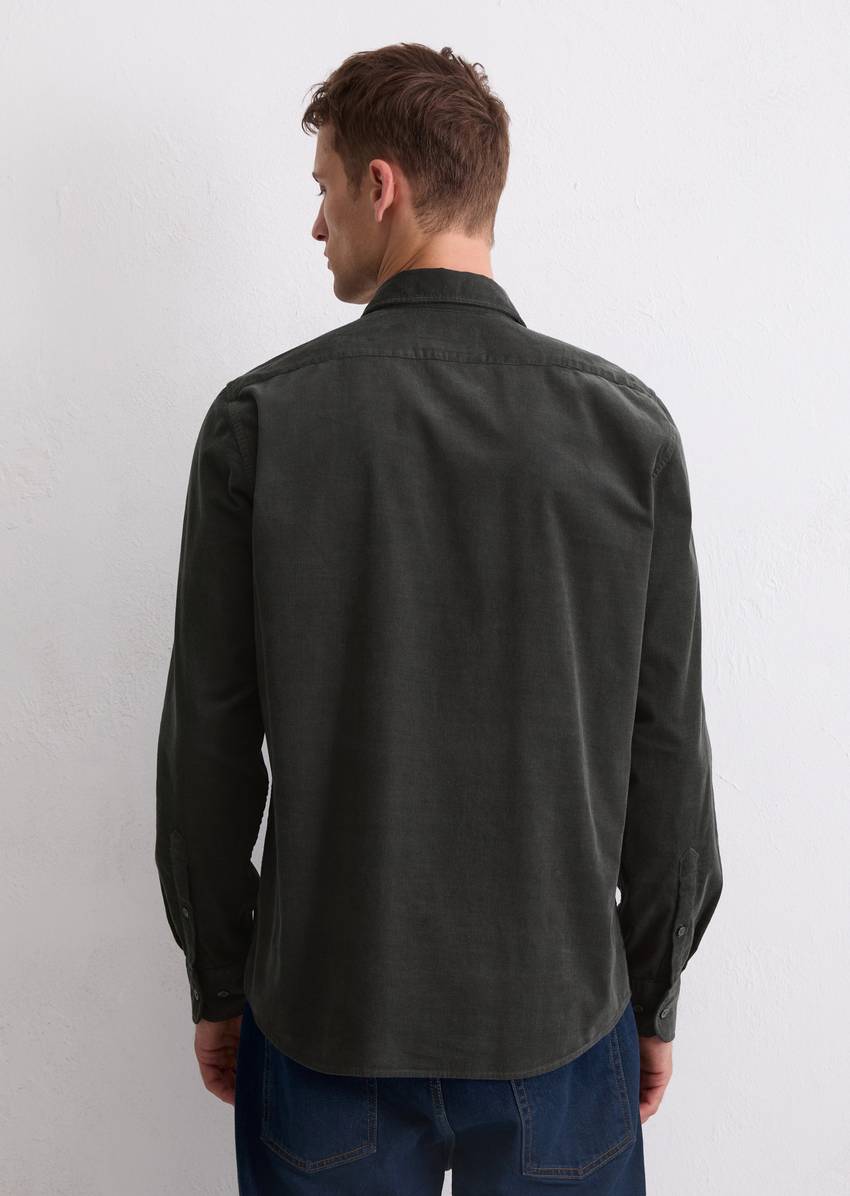 Corduroy shirt regular with fine ribbed structure