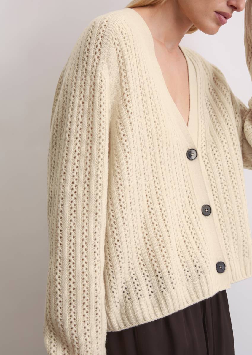Ajour cardigan oversize made from virgin wool