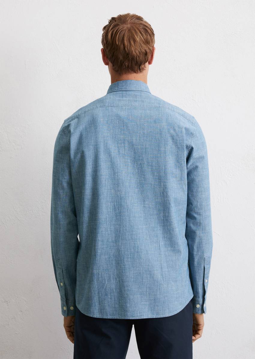 Shirt shaped made from lightweight organic cotton chambray