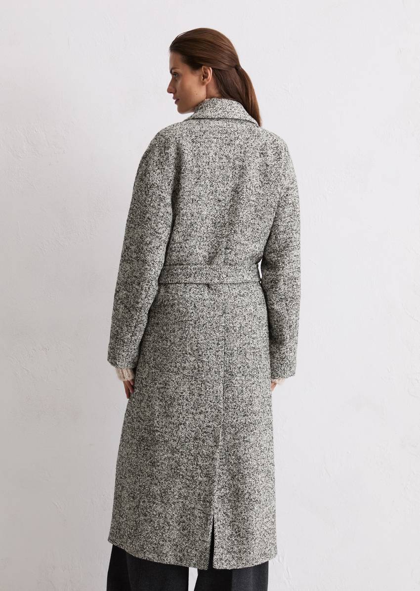 Bouclé wool coat relaxed made from a recycled wool-polyester mix