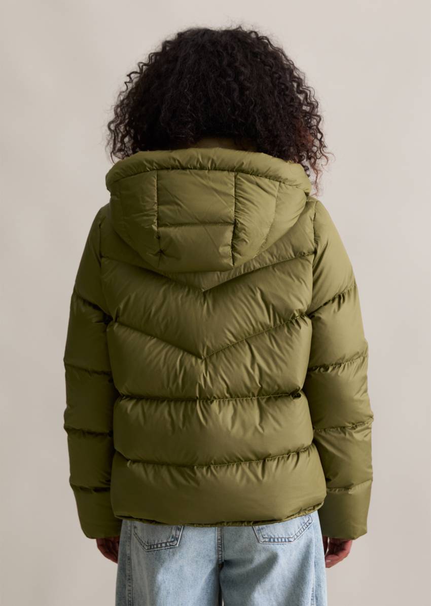 Regular down puffer jacket made from recycled polyester ripstop