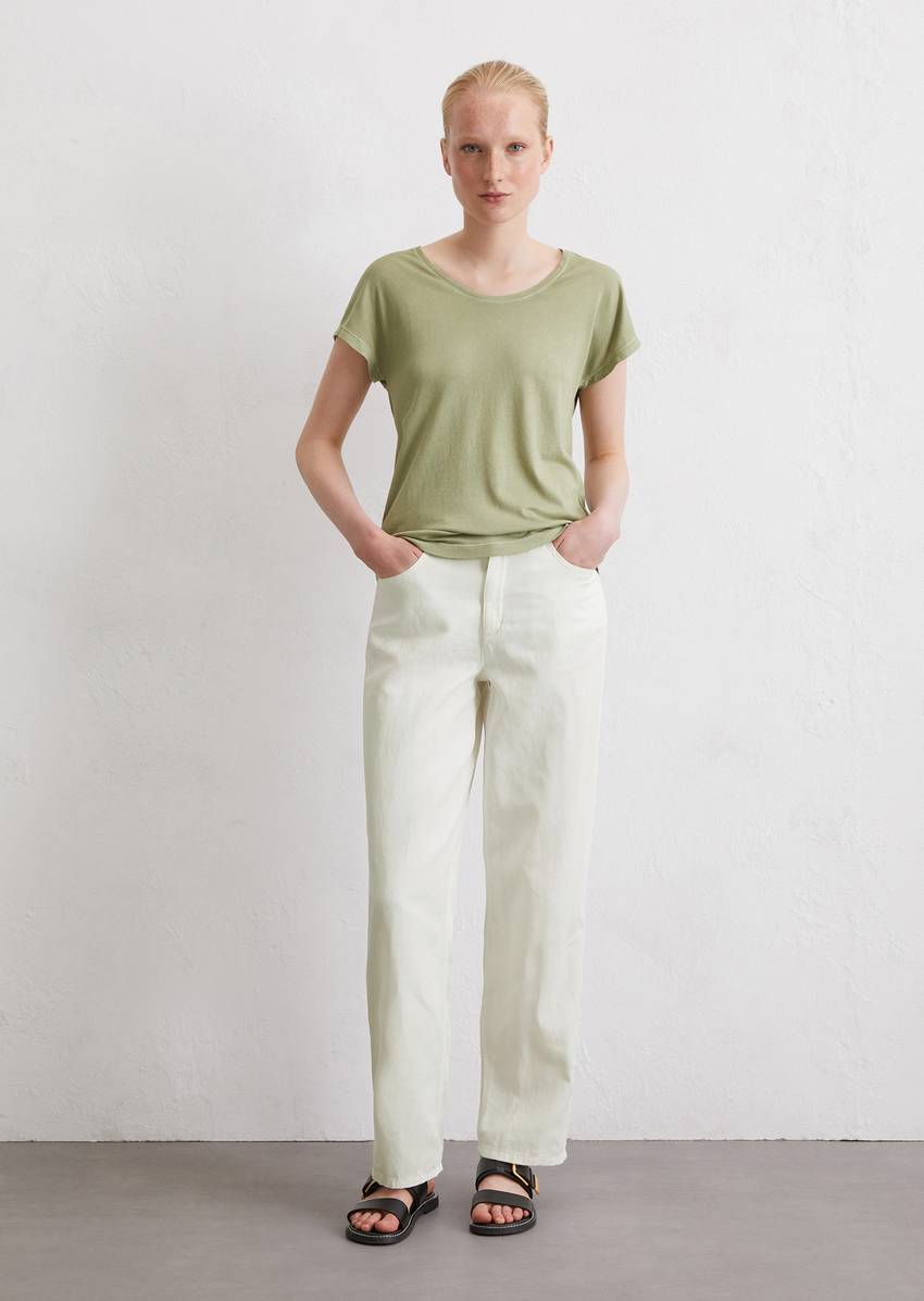 T-shirt regular made from a viscose/organic cotton blend