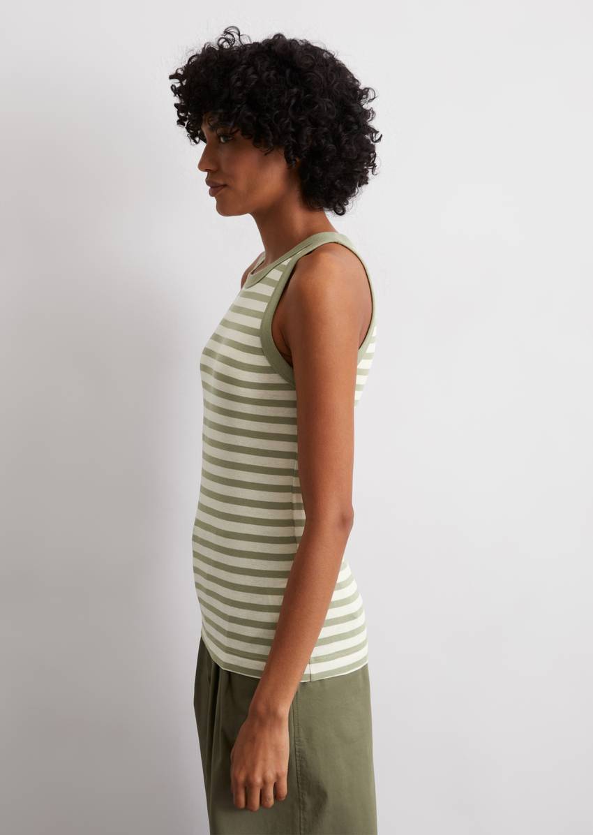 Striped tank top slim made from organic cotton rib jersey