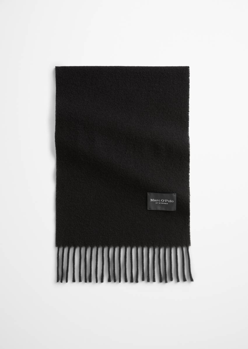 Fringed scarf made from soft new wool
