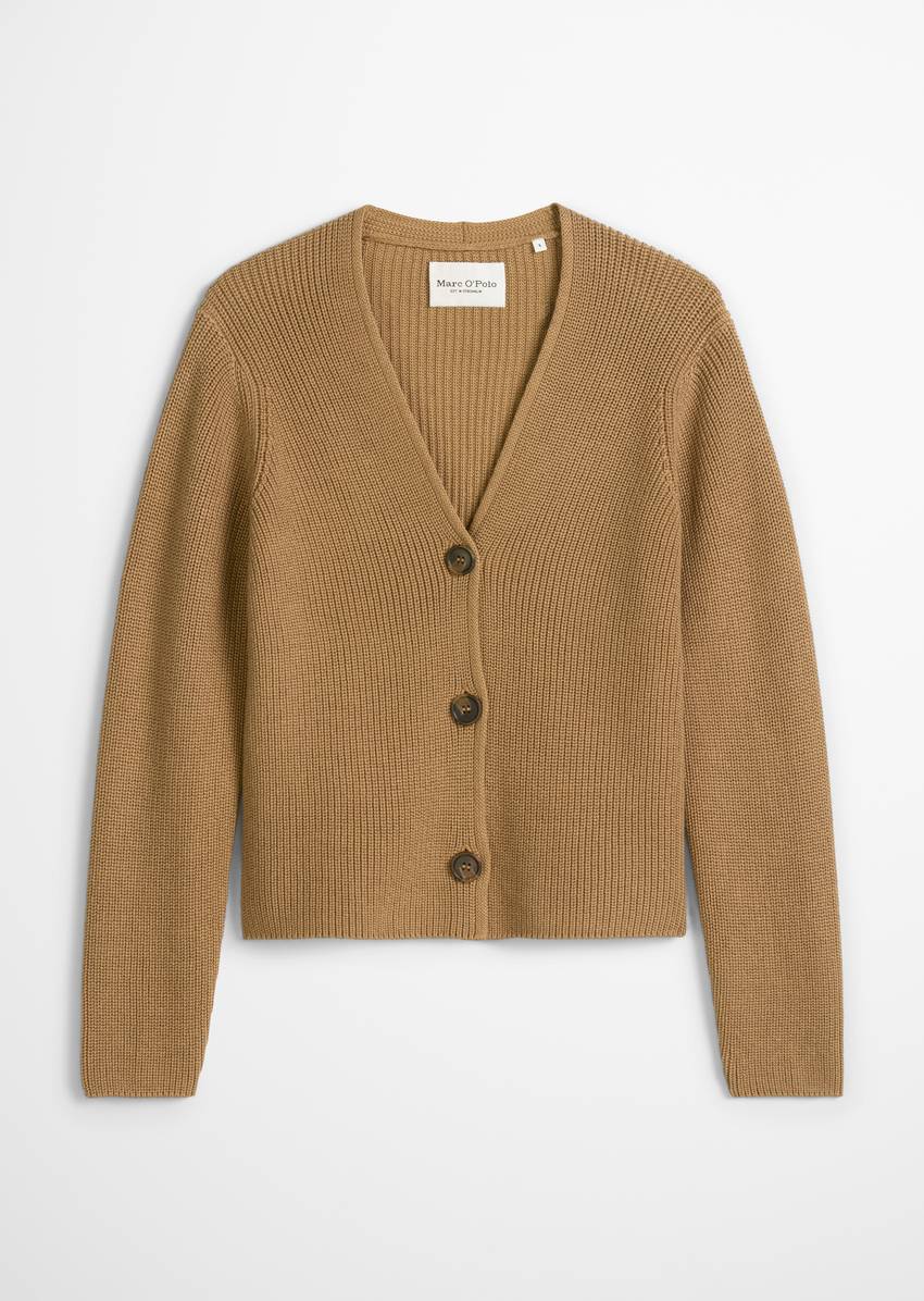 V-neck cardigan relaxed made from heavyweight organic cotton