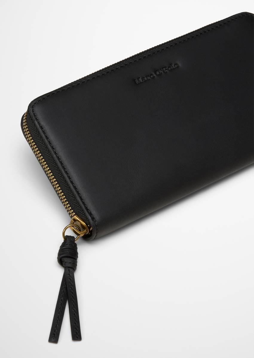 Combination wallet large made from smooth cowhide