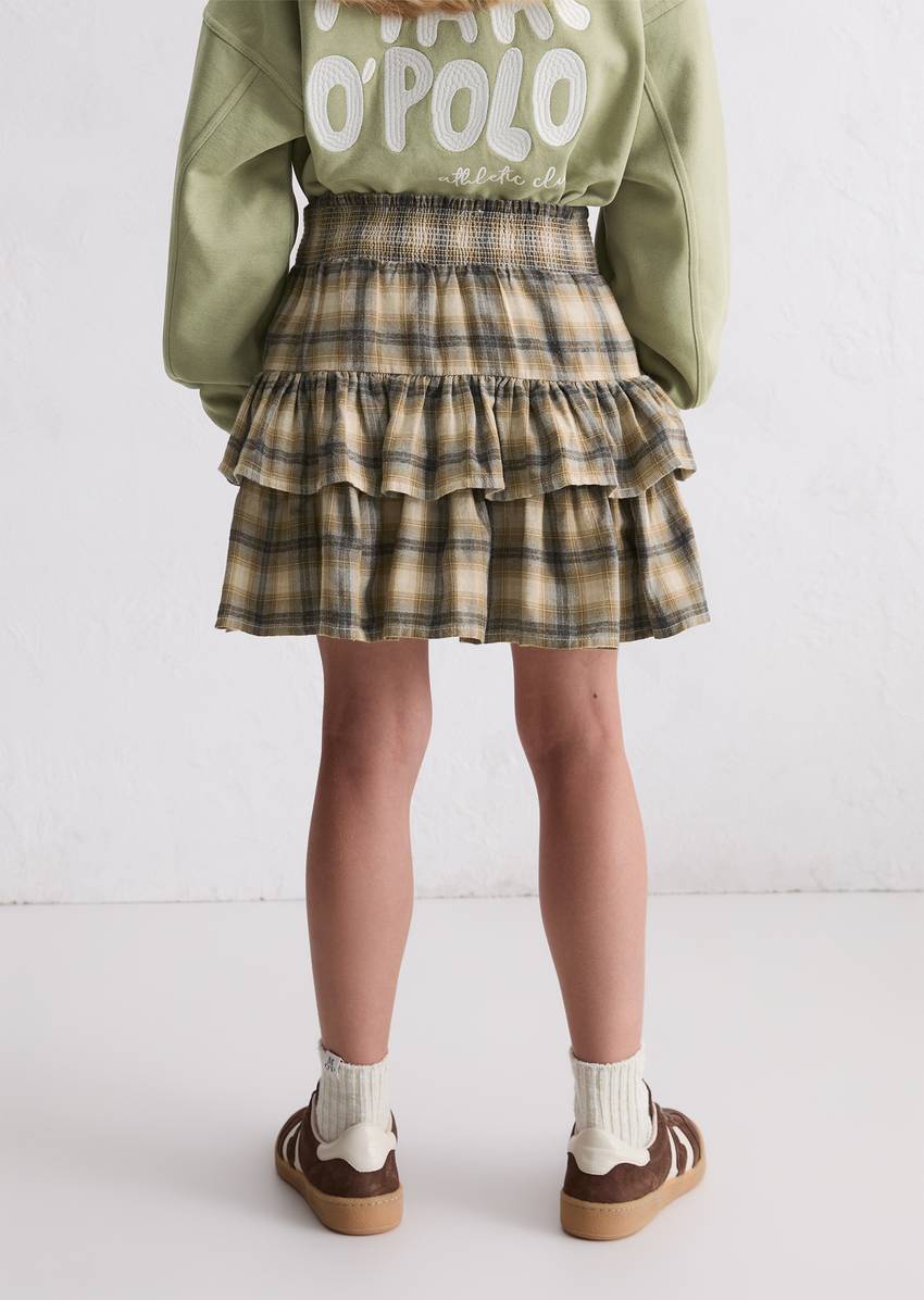 TEENS-GIRLS tiered skirt made from soft organic cotton flannel