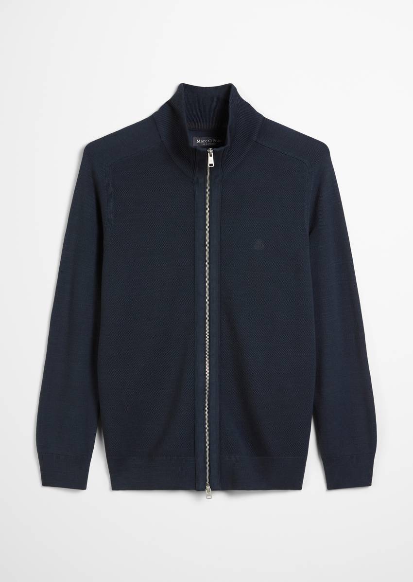 Zipper training jacket made from fine organic cotton piqué