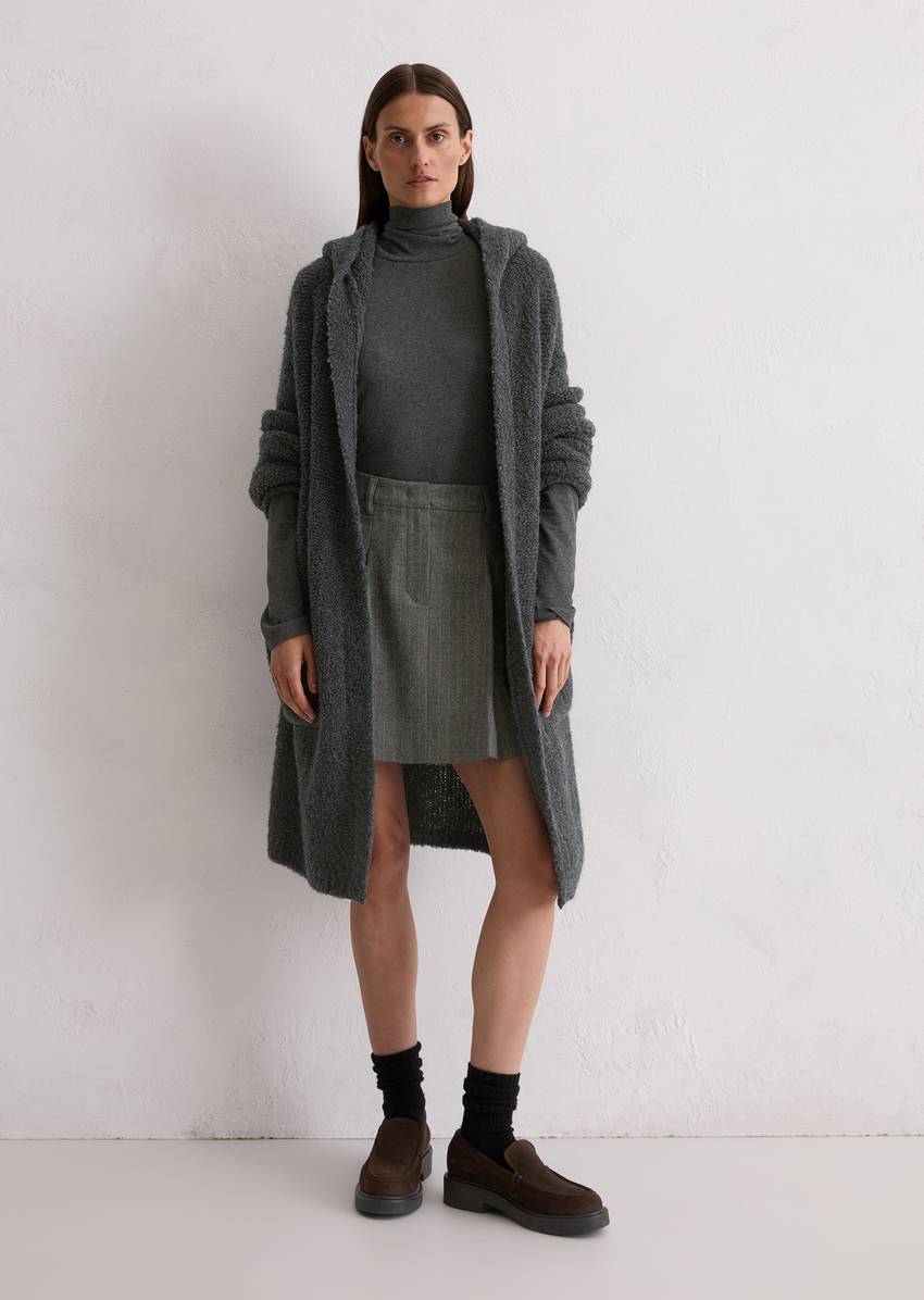 Bouclé cardigan regular made from a virgin wool/alpaca wool mix