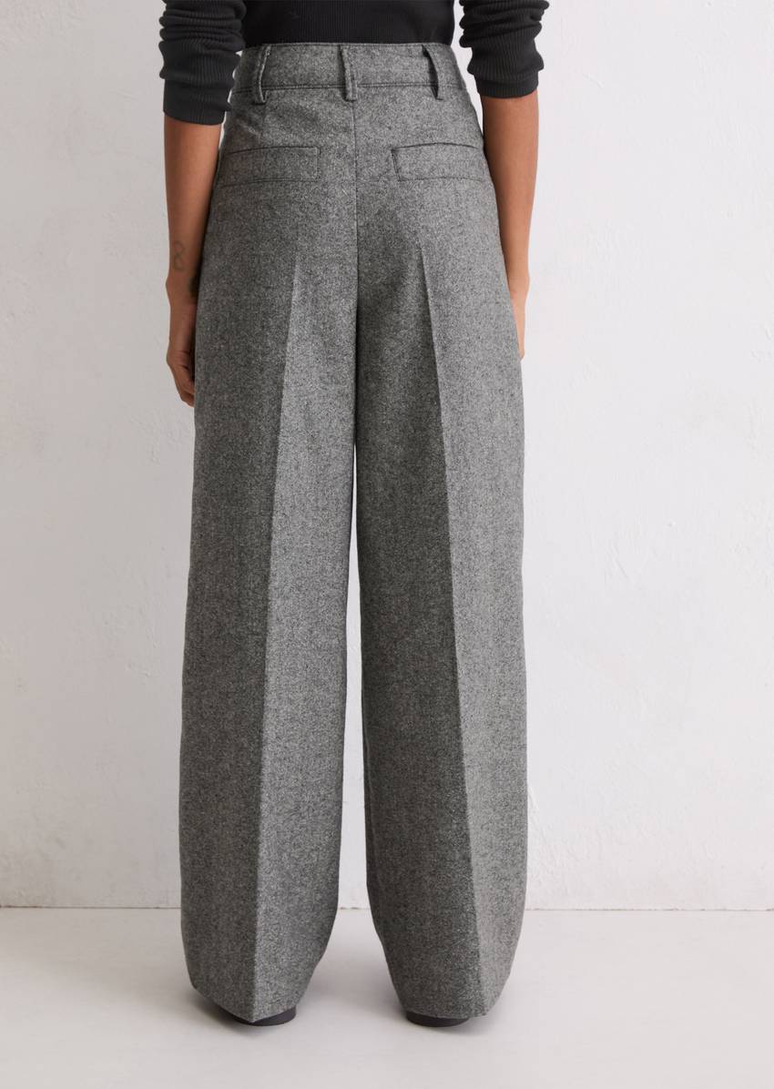 Tweed trousers wide made from a virgin wool mix