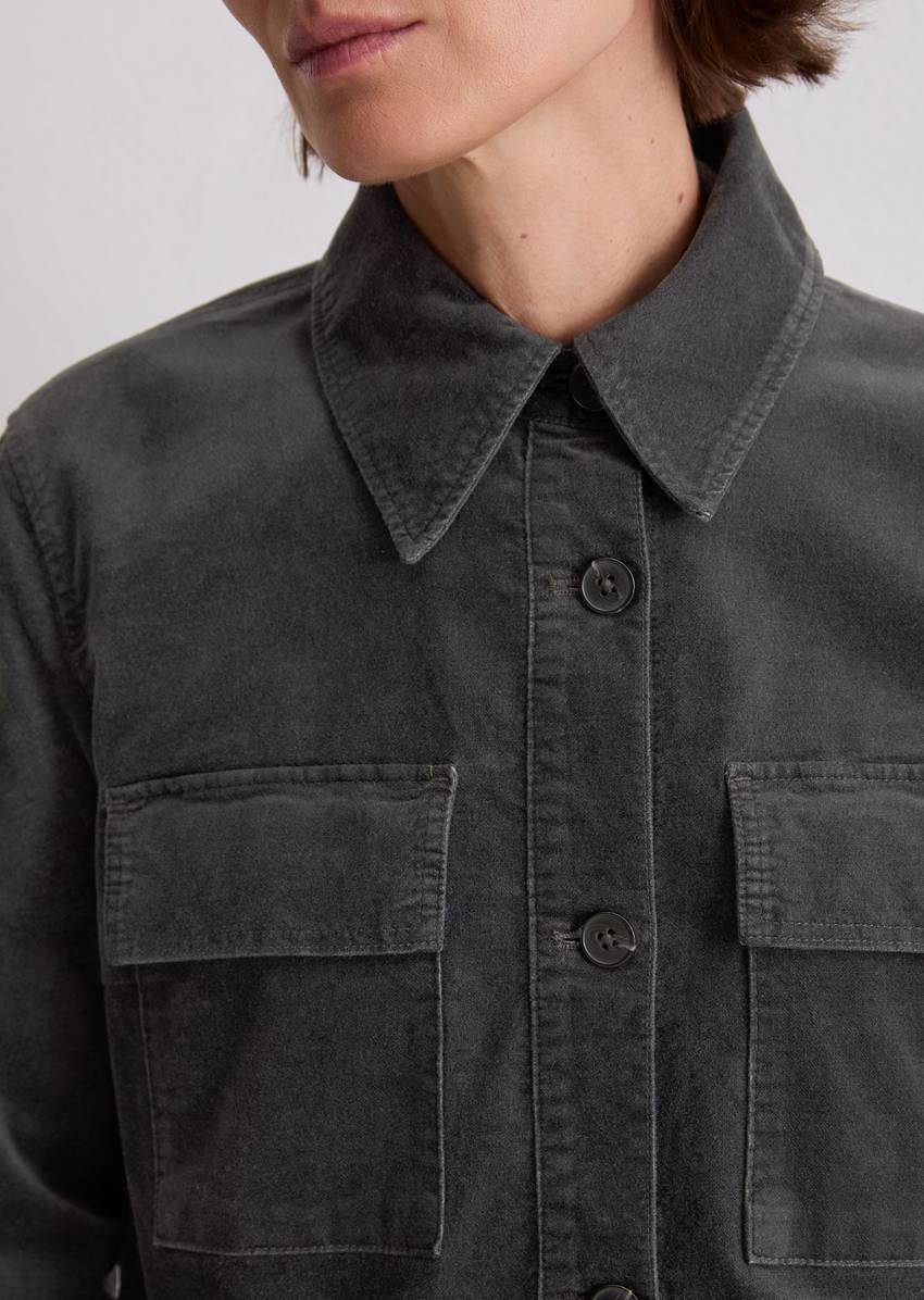 Velvet jacket regular made from organic cotton-viscose stretch