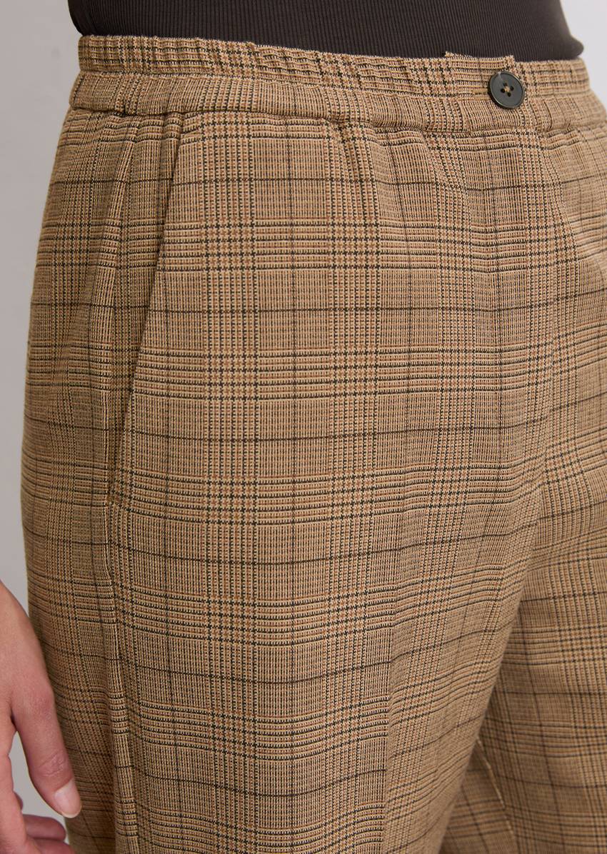 Checked jogger pants relaxed with glencheck pattern
