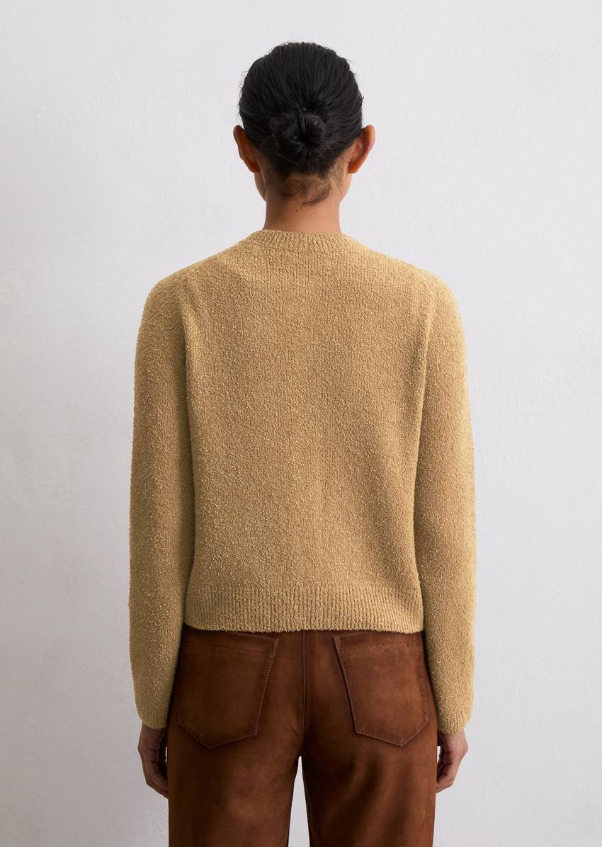 Cardigan regular made from bouclé yarn