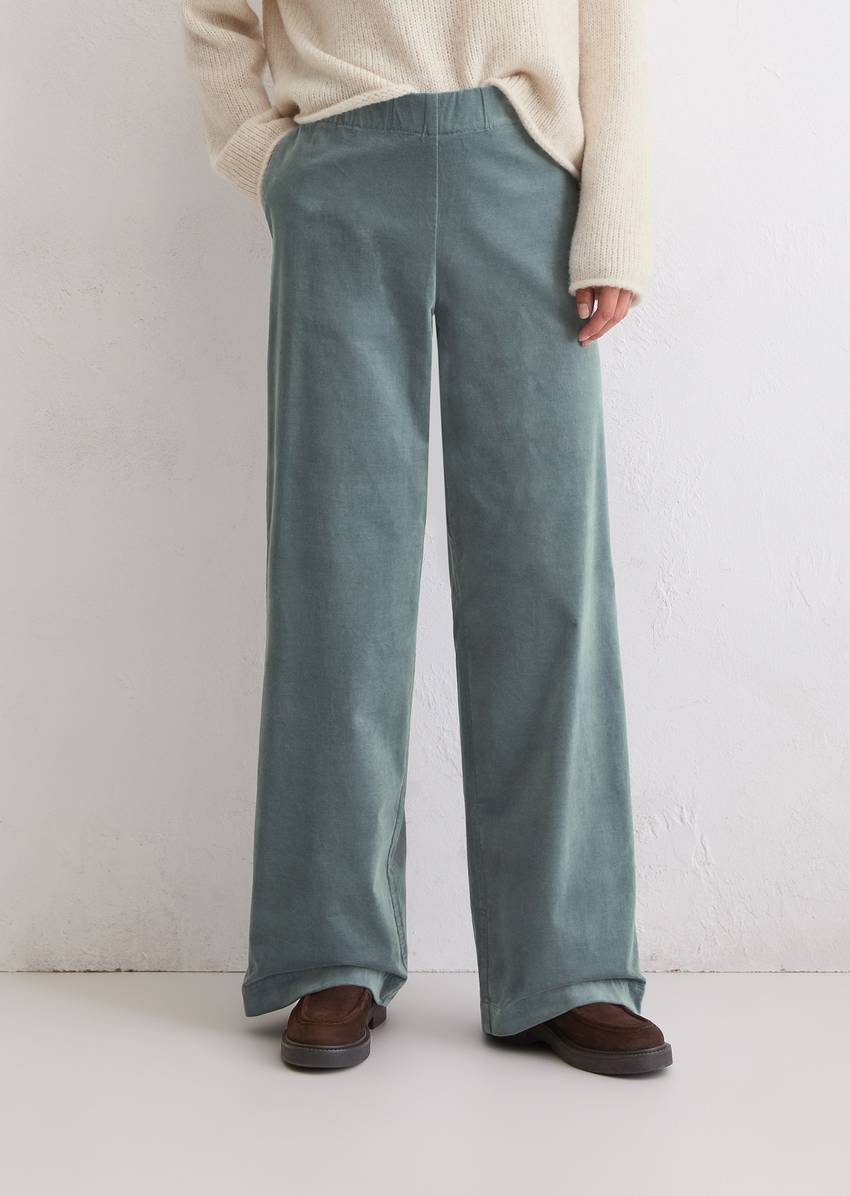 Velvet pants loose made from organic cotton stretch