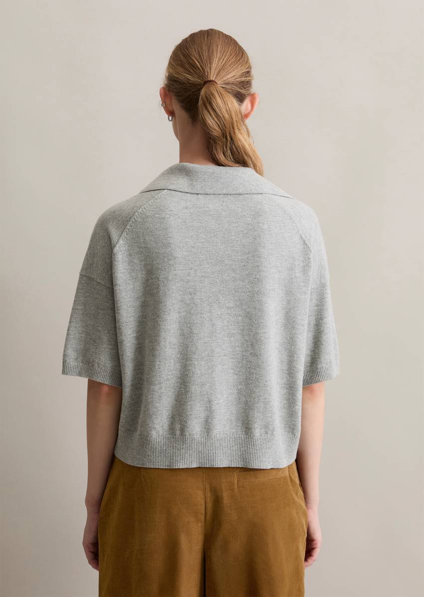 Knitted polo regular made from soft cotton stretch