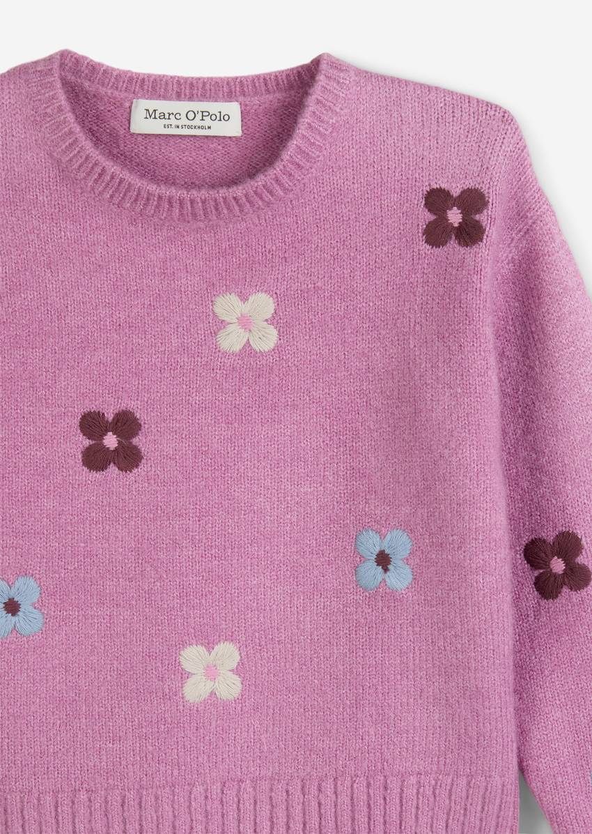 KIDS-GIRLS sweater with floral embroidery