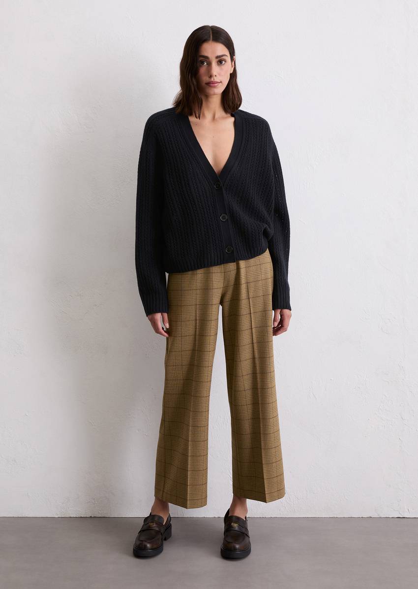 Ajour cardigan oversize made from virgin wool