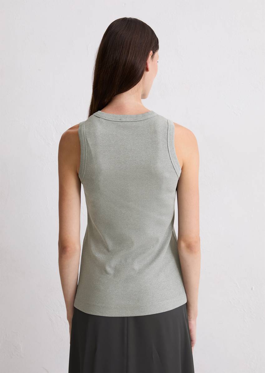 Regular jersey top with glitter yarn