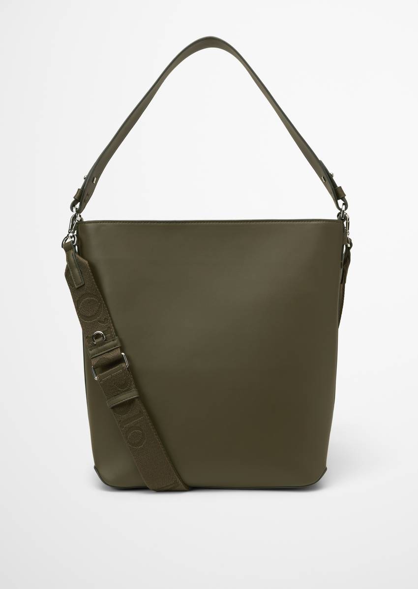 Hobo bag made from a leather alternative made from recycled polyester