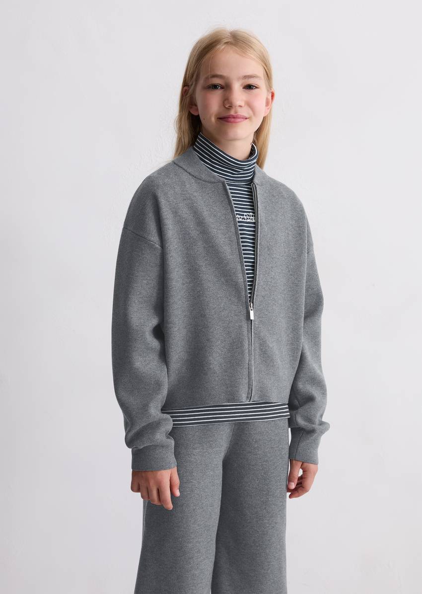 TEENS-GIRLS cardigan with compact knitted structure