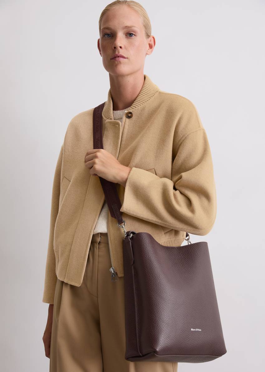 Hobo bag medium made from grained cowhide