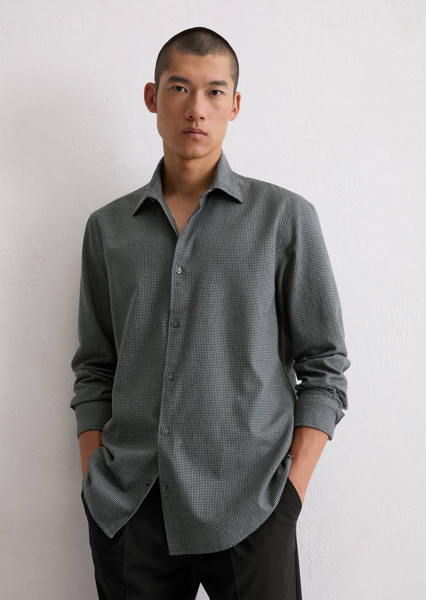 Shirt shaped made from organic cotton flannel