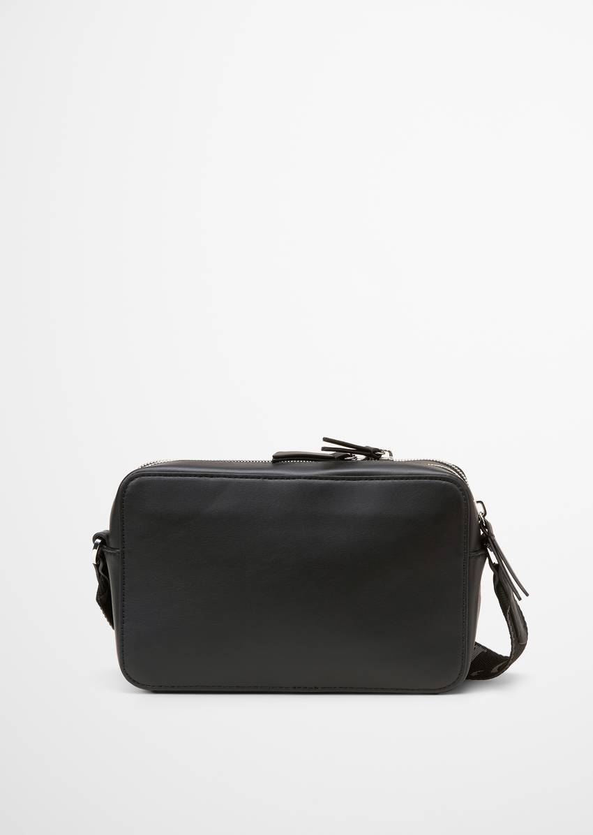 Shoulder bag small made from a leather alternative made from recycled polyester