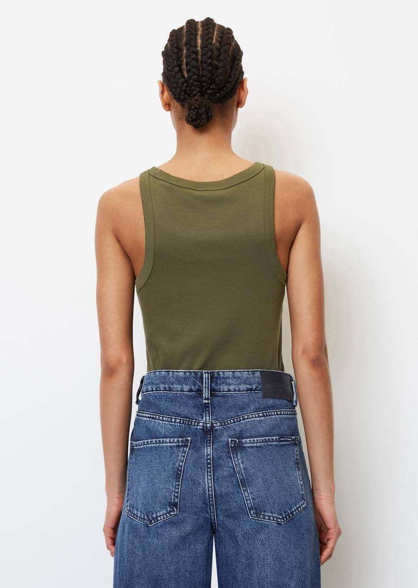 Ribbed tank top slim made from organic cotton stretch jersey